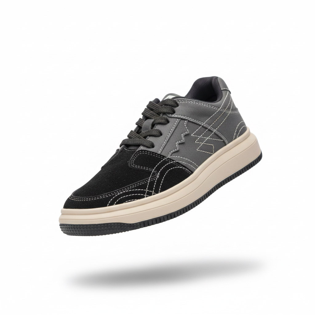 Poise Sneakers Denim Black Laceup Sneakers